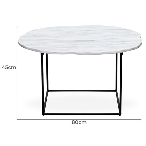 BROOKLYN AND BELLA CARMELLA 80CM MARBLE COFFEE TABLE