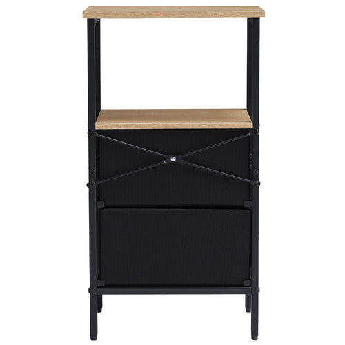 AROYA HOME LUNA 2 DRAWER RATTAN BEDSIDE TABLE