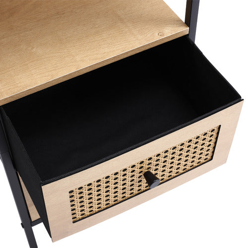 AROYA HOME LUNA 2 DRAWER RATTAN BEDSIDE TABLE