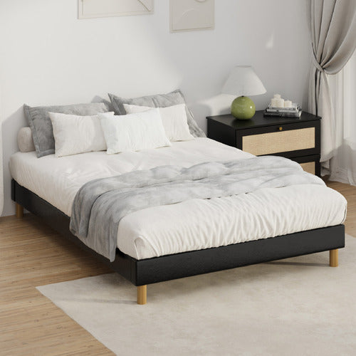 LIVING FUSION CARRIE FAUX LEATHER BED BASE