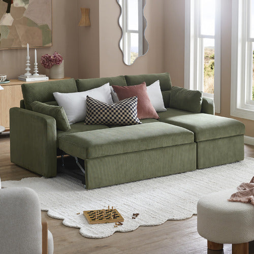 CARTER 4 SEATER QUEEN SOFA BED WITH REVERSIBLE CHAISE