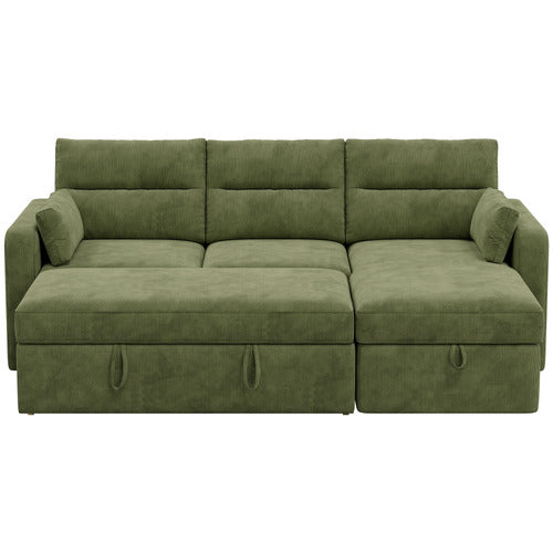 CARTER 4 SEATER QUEEN SOFA BED WITH REVERSIBLE CHAISE
