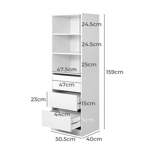 LIVING FUSION CASSANDRA 3 DRAWER & SHELF WARDROBE