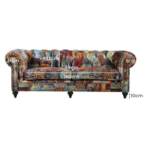 BY DESIGNS CELIA 3 SEATER CHESTERFIELD SOFA