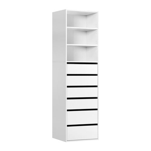 LIVING FUSION CASSANDRA 6 DRAWER & 3 SHELF WARDROBE