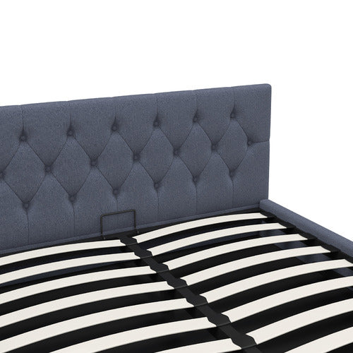 CHISWICK LIVING CHARCOAL CAPRI LUXURY GAS LIFT STORAGE BED