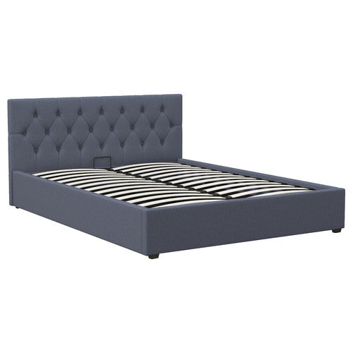 CHISWICK LIVING CHARCOAL CAPRI LUXURY GAS LIFT STORAGE BED