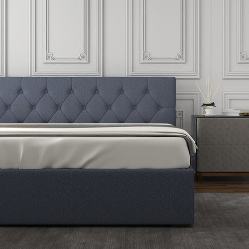 CHISWICK LIVING CHARCOAL CAPRI LUXURY GAS LIFT STORAGE BED