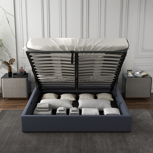 CHISWICK LIVING CHARCOAL CAPRI LUXURY GAS LIFT STORAGE BED