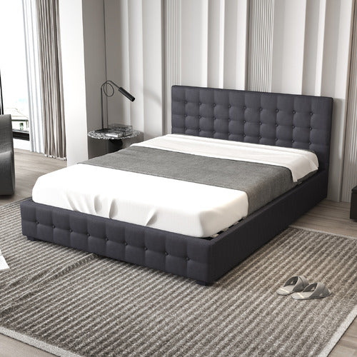 CHISWICK LIVING CHARCOAL DELPHI GAS LIFT STORAGE BED