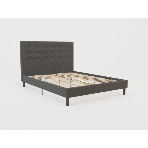 RAWSON & CO CHARCOAL KYLIE BUTTONED UPHOLSTERED BED FRAME