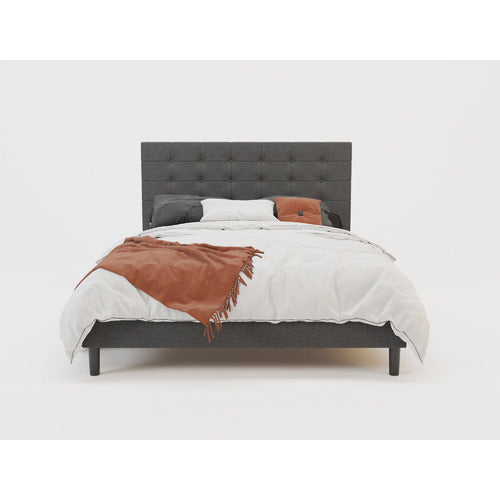 RAWSON & CO CHARCOAL KYLIE BUTTONED UPHOLSTERED BED FRAME