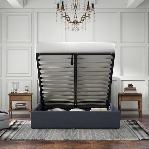 CHISWICK LIVING CHARCOAL MILANO LUXURY GAS LIFT STORAGE BED