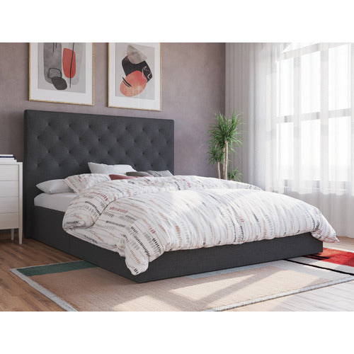RAWSON & CO CHARCOAL OXFORD GAS LIFT WOODEN STORAGE BED