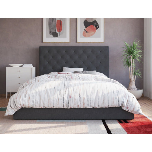 RAWSON & CO CHARCOAL OXFORD GAS LIFT WOODEN STORAGE BED