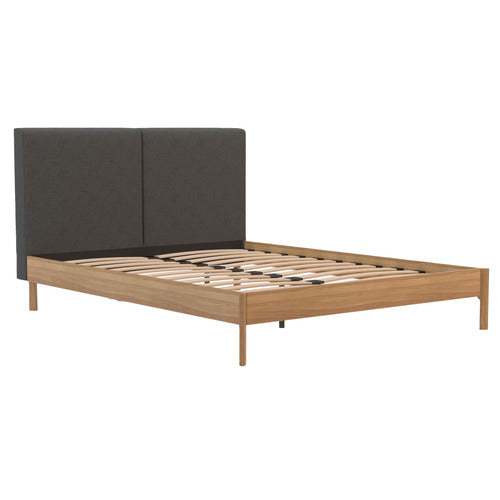 RAWSON & CO CHARCOAL & NATURAL TROLIG WOODEN BED FRAME