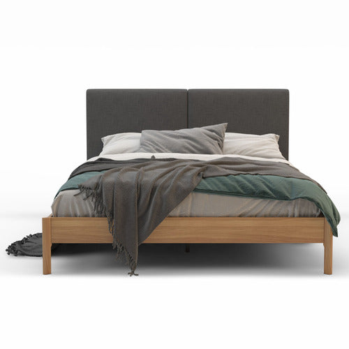 RAWSON & CO CHARCOAL & NATURAL TROLIG WOODEN BED FRAME