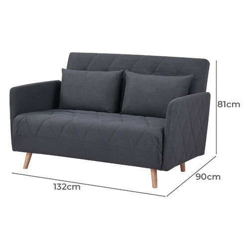 PALMGROVE LANE CHARCOAL LIAM 2 SEATER SOFA BED