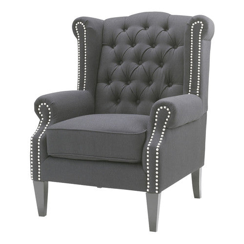 HYDE PARK HOME CHARCOAL DUKE WINGBACK ARMCHAIR