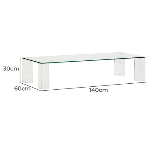LINEA FURNITURE CHAUNCEY GLASS COFFEE TABLE