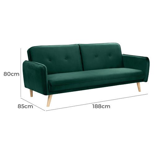 CHELSEA 3 SEATER VELVET SOFA BED