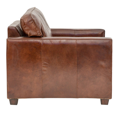 CHARTWELL HOME PEYTON COWHIDE LEATHER ARMCHAIR