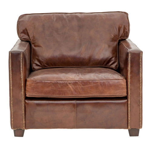 CHARTWELL HOME PEYTON COWHIDE LEATHER ARMCHAIR