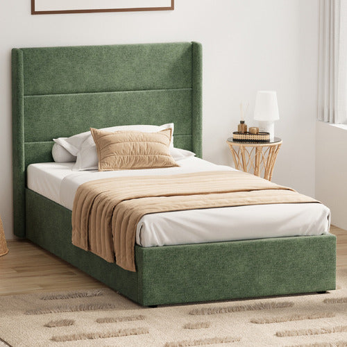 LIVING FUSION CIARAN CHENILLE GAS LIFT STORAGE BED