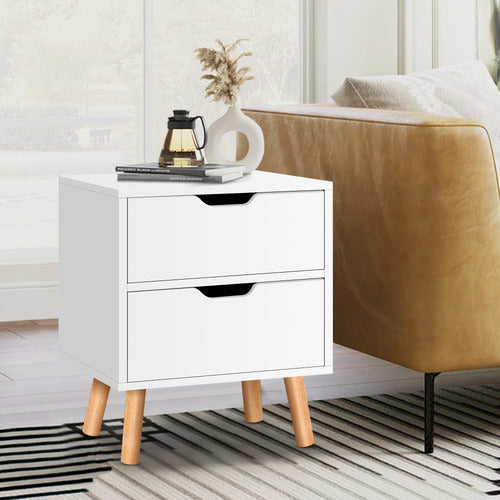 HOXTON ROOM CINAR 2 DRAWER BEDSIDE TABLE