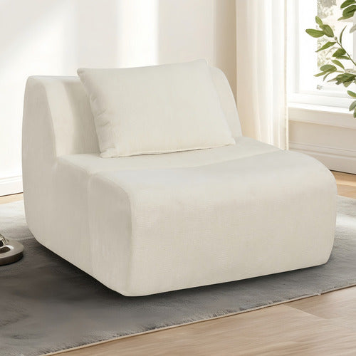 EVIE HOME CLAIRE LINEN ARMLESS LOUNGE CHAIR