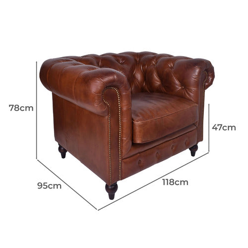 CHARTWELL HOME ESAMA CHESTERFIELD LEATHER ARMCHAIR