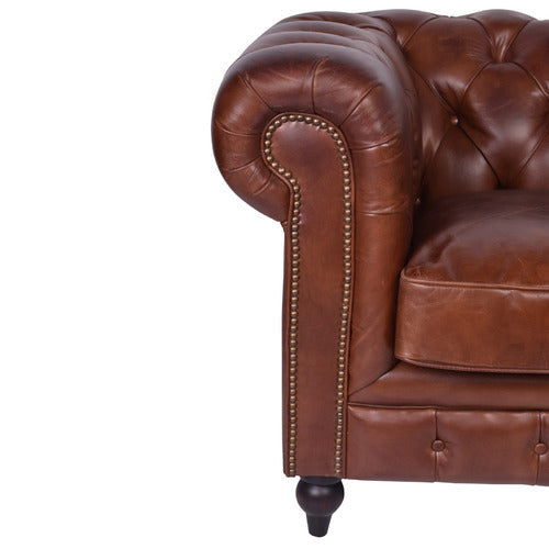 CHARTWELL HOME ESAMA CHESTERFIELD LEATHER ARMCHAIR
