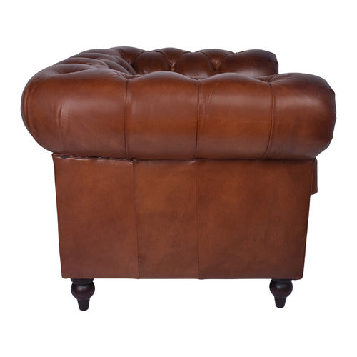 CHARTWELL HOME ESAMA CHESTERFIELD LEATHER ARMCHAIR