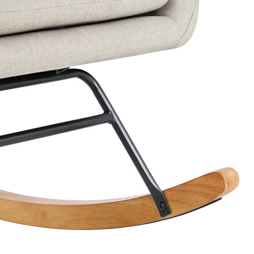 LIVING FUSION CLARK FAUX LINEN ROCKING CHAIR