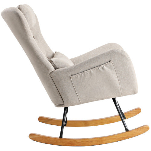 LIVING FUSION CLARK FAUX LINEN ROCKING CHAIR