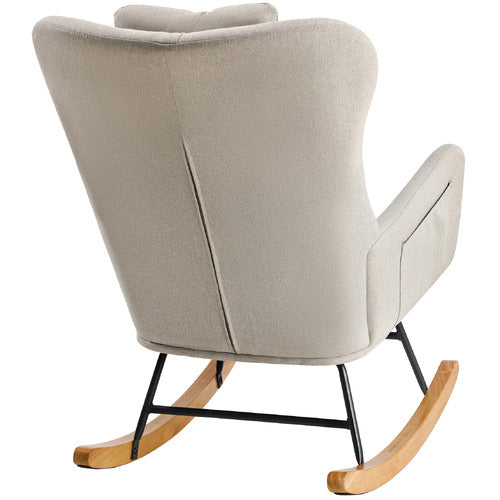 LIVING FUSION CLARK FAUX LINEN ROCKING CHAIR
