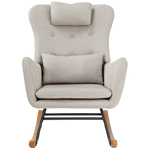 LIVING FUSION CLARK FAUX LINEN ROCKING CHAIR