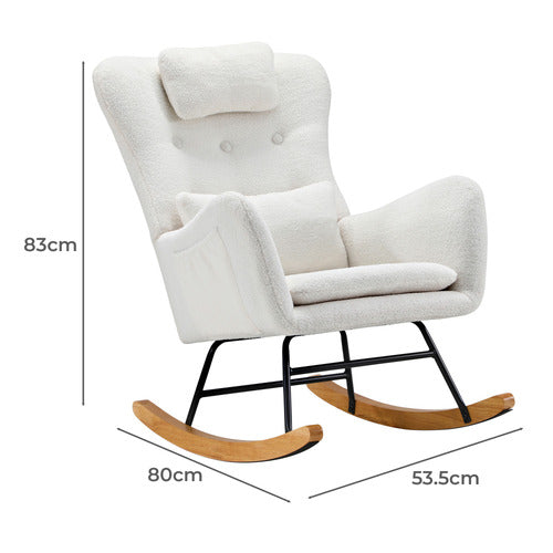 LIVING FUSION CLARK FAUX SHERPA ROCKING CHAIR