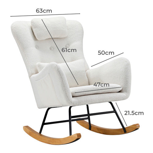 LIVING FUSION CLARK FAUX SHERPA ROCKING CHAIR
