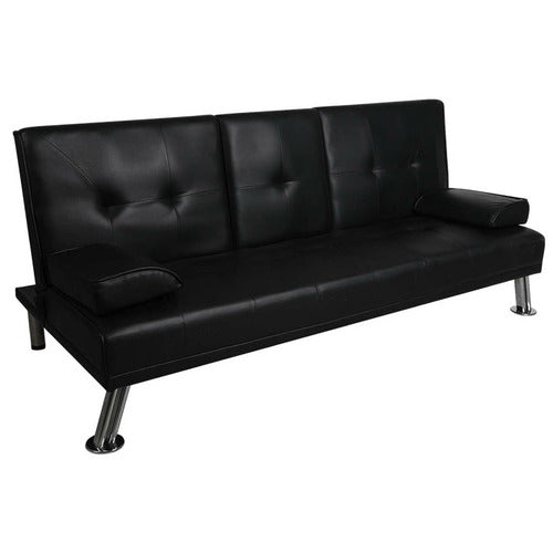 OAKLEIGH HOME CLAUDE 3 SEATER FAUX LEATHER FUTON SOFA BED