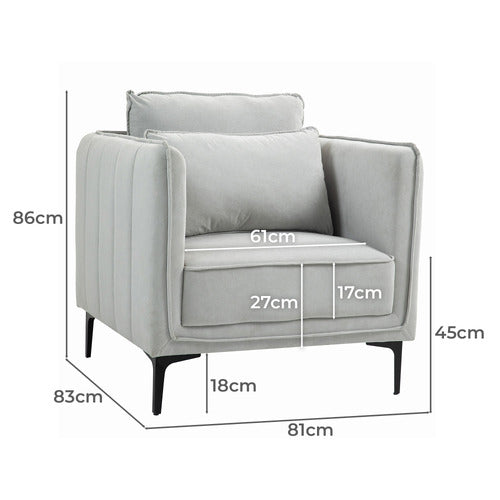 EVIE HOME CLAUDIA VELVET ARMCHAIR