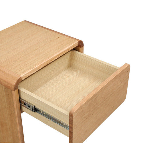 EVERGREEN HOME CLEMIE TASMANIAN OAK WOOD BEDSIDE TABLE