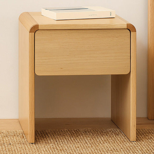 EVERGREEN HOME CLEMIE TASMANIAN OAK WOOD BEDSIDE TABLE