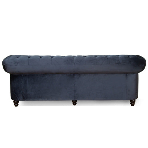 EVERGREEN HOME CLEO BUTTON TUFTED 3 SEATER VELVET SOFA