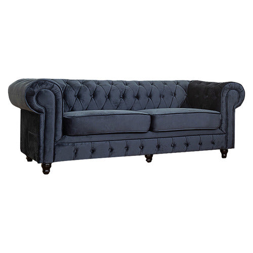 EVERGREEN HOME CLEO BUTTON TUFTED 3 SEATER VELVET SOFA