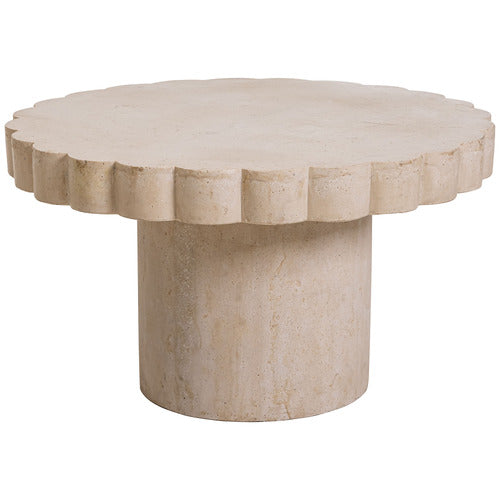 CLOVELLY TRAVERTINE-LOOK OUTDOOR COFFEE TABLE