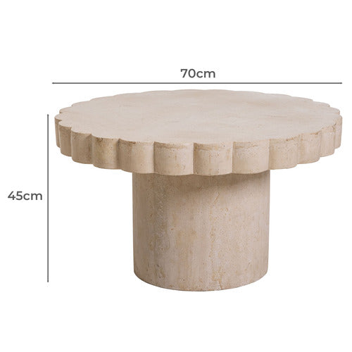 CLOVELLY TRAVERTINE-LOOK OUTDOOR COFFEE TABLE