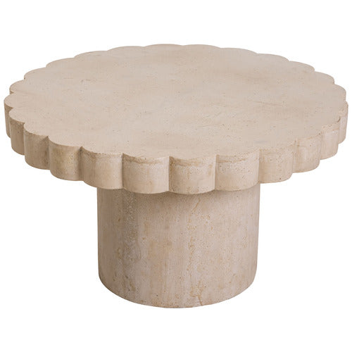 CLOVELLY TRAVERTINE-LOOK OUTDOOR COFFEE TABLE