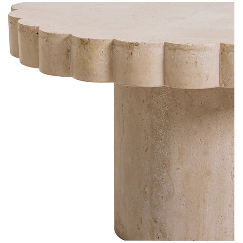CLOVELLY TRAVERTINE-LOOK OUTDOOR COFFEE TABLE