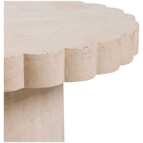CLOVELLY TRAVERTINE-LOOK OUTDOOR COFFEE TABLE